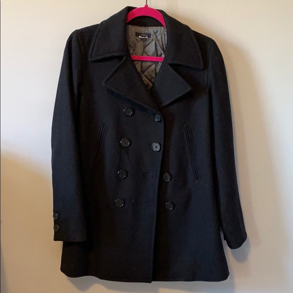 JCrew black wool coat-